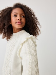 Baker by Ted Baker Frill Shoulder Diamante Knit Jumper - Image 4 of 8
