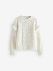Baker by Ted Baker Frill Shoulder Diamante Knit Jumper - Image 5 of 8