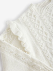 Baker by Ted Baker Frill Shoulder Diamante Knit Jumper - Image 7 of 8