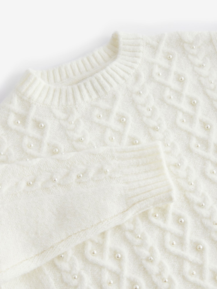 Baker by Ted Baker Frill Shoulder Diamante Knit Jumper - Image 8 of 8