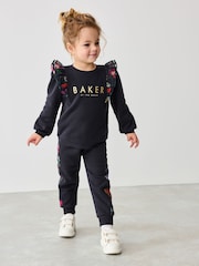 Baker by Ted Baker 2 Piece Frill Sweat Top and Joggers Set - Image 1 of 12