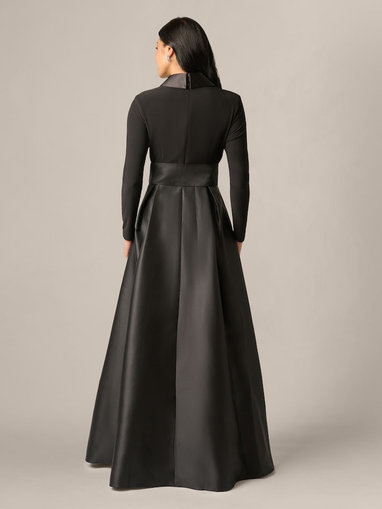 Adrianna Papell Black Tuxedo Combo Gown - Image 2 of 7 Adrianna Papell Black Tuxedo Combo Gown - Image 2 of 7