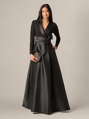 Adrianna Papell Black Tuxedo Combo Gown - Image 3 of 7