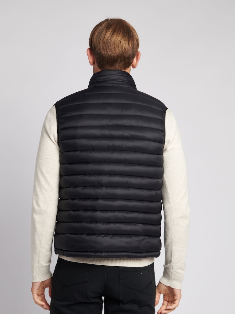 U.S. Polo Assn. Black Lightweight Mens Quilted Tape Gilet - Image 2 of 7