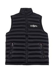 U.S. Polo Assn. Black Lightweight Mens Quilted Tape Gilet - Image 5 of 7