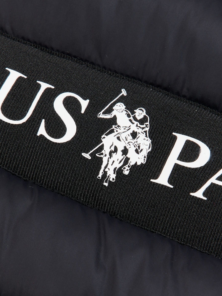U.S. Polo Assn. Black Lightweight Mens Quilted Tape Gilet - Image 7 of 7