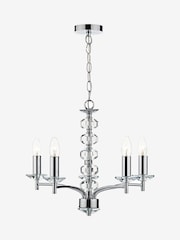 Dar Lighting Silver Oleana 5 Light Armed Ceiling Light Fitting - Image 3 of 4
