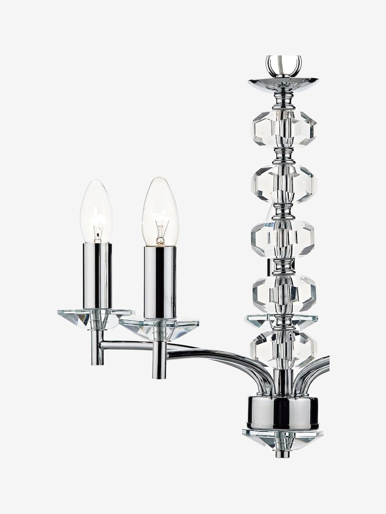 Dar Lighting Silver Oleana 5 Light Armed Ceiling Light Fitting - Image 4 of 4