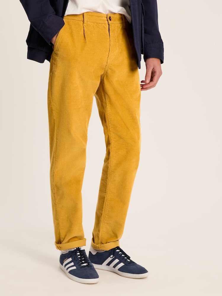 Joules Cord Yellow Straight Leg Corduroy Trousers - Image 1 of 6
