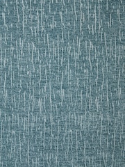 Blue Teal Heavyweight Chenille Eyelet Lined Curtains - Image 5 of 6