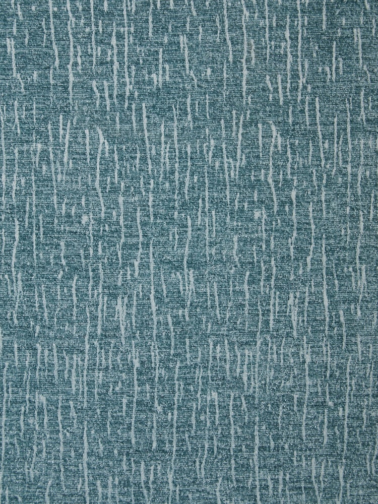 Blue Teal Heavyweight Chenille Eyelet Lined Curtains - Image 5 of 6