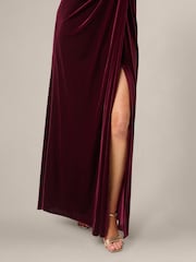 Rochie din catifea cu un umăr Adrianna Papell - Imaginea 5 din 6