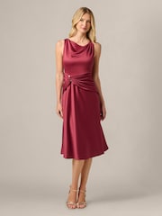 Adrianna Papell Cowl Sateng Crepe Midikjole - Bilde 1 av 6