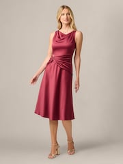 Adrianna Papell Cowl Sateng Crepe Midikjole - Bilde 3 av 6