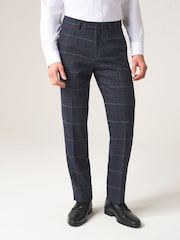 Skopes Blue Doyle Tweed Tailored Wool Blend Trousers - Image 1 of 4