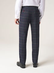 Skopes Blue Doyle Tweed Tailored Wool Blend Trousers - Image 2 of 4
