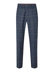 Skopes Blue Doyle Tweed Tailored Wool Blend Trousers - Image 3 of 4