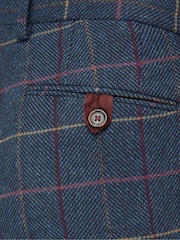 Skopes Blue Doyle Tweed Tailored Wool Blend Trousers - Image 4 of 4