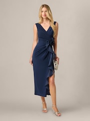Adrianna Papell Blue Jersey Combo Ankle Dress - Image 3 of 6