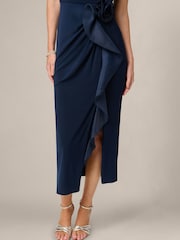 Adrianna Papell Blue Jersey Combo Ankle Dress - Image 5 of 6
