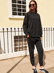 Black Relaxed Fit Essentials Longline Sweatshirt - Image 2 of 6