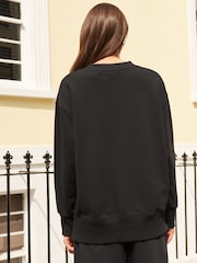 Black Relaxed Fit Essentials Longline Sweatshirt - Image 3 of 6