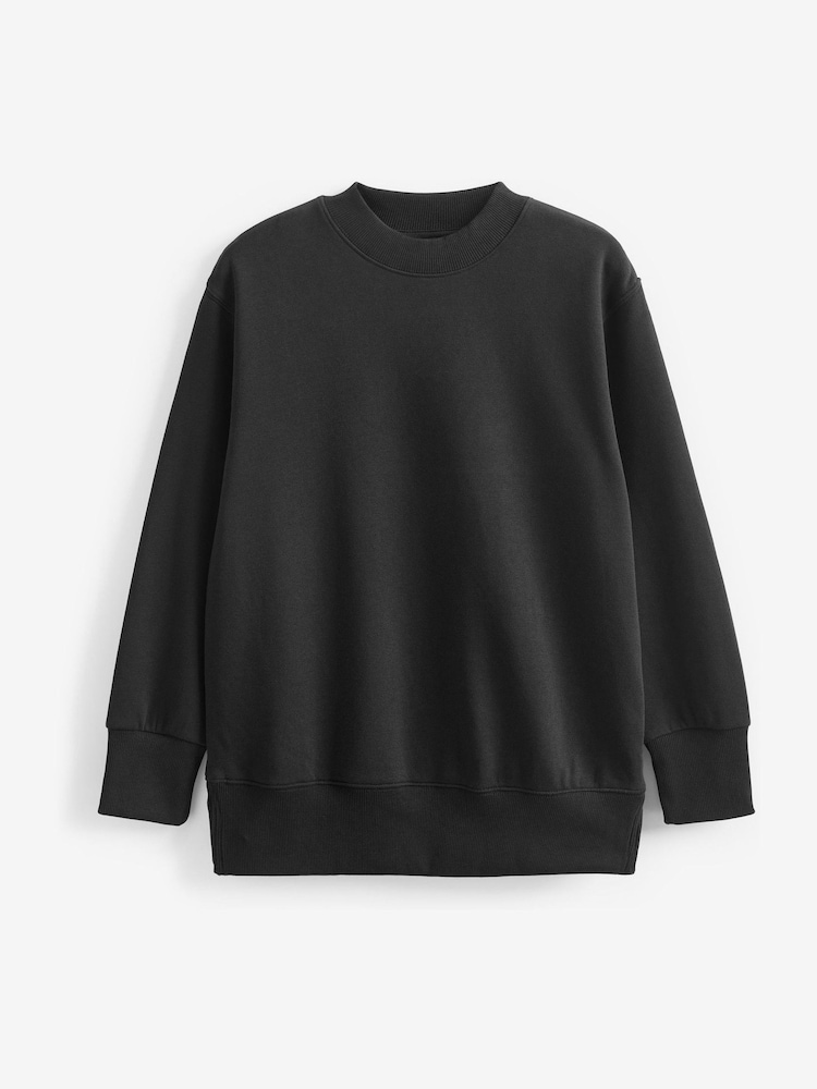 Black Relaxed Fit Essentials Longline Sweatshirt - Image 5 of 6