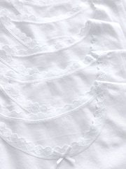 White 5 Pack Lace Trim Vest (1.5-16yrs) - Image 4 of 4