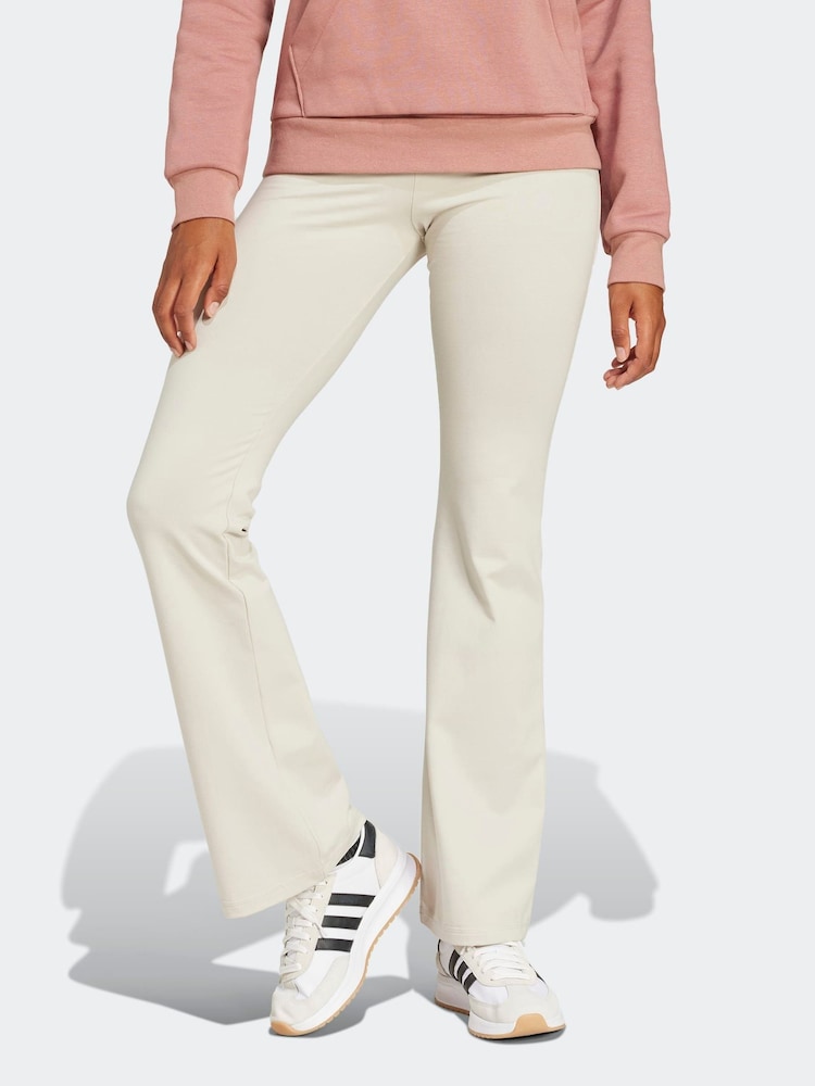 adidas Cream Essentials Small Logo Flared Leggings - Image 1 of 6