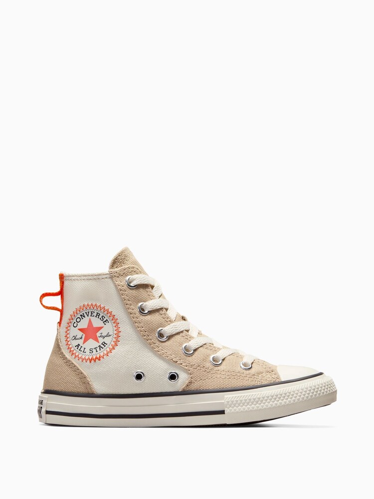 Converse Natural Chuck Taylor All Star MFG Colour Block Junior Trainers - Image 1 of 9