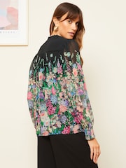 Love & Roses Black Notch Neck Printed Blouse - Image 3 of 4