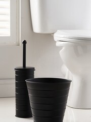 Our House Black Toilet Brush And Bin Set - Image 1 of 2