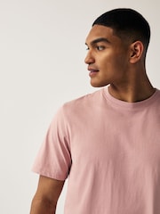 Pink Regular Fit Essential Crew Neck 100% Cotton T-Shirt - Image 4 of 7