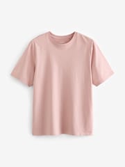 Pink Regular Fit Essential Crew Neck 100% Cotton T-Shirt - Image 5 of 7