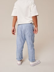 Chambray Blue Linen Blend Pull-On Trousers (3mths-7yrs) - Image 2 of 6