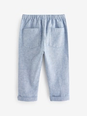 Chambray Blue Linen Blend Pull-On Trousers (3mths-7yrs) - Image 5 of 6