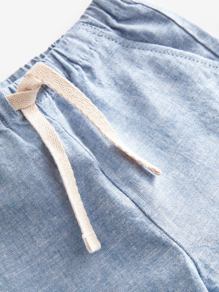 Chambray Blue Linen Blend Pull-On Trousers (3mths-7yrs) - Image 6 of 6