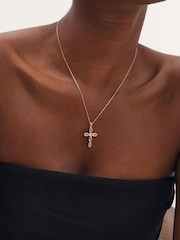 Inicio Gold Tone Bezel Cross Necklace - Image 1 of 2