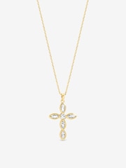 Inicio Gold Tone Bezel Cross Necklace - Image 2 of 2