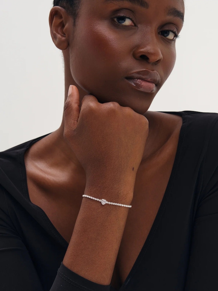 Inicio Heart Bezel Tennis Bracelet - Εικόνα 1 από 2