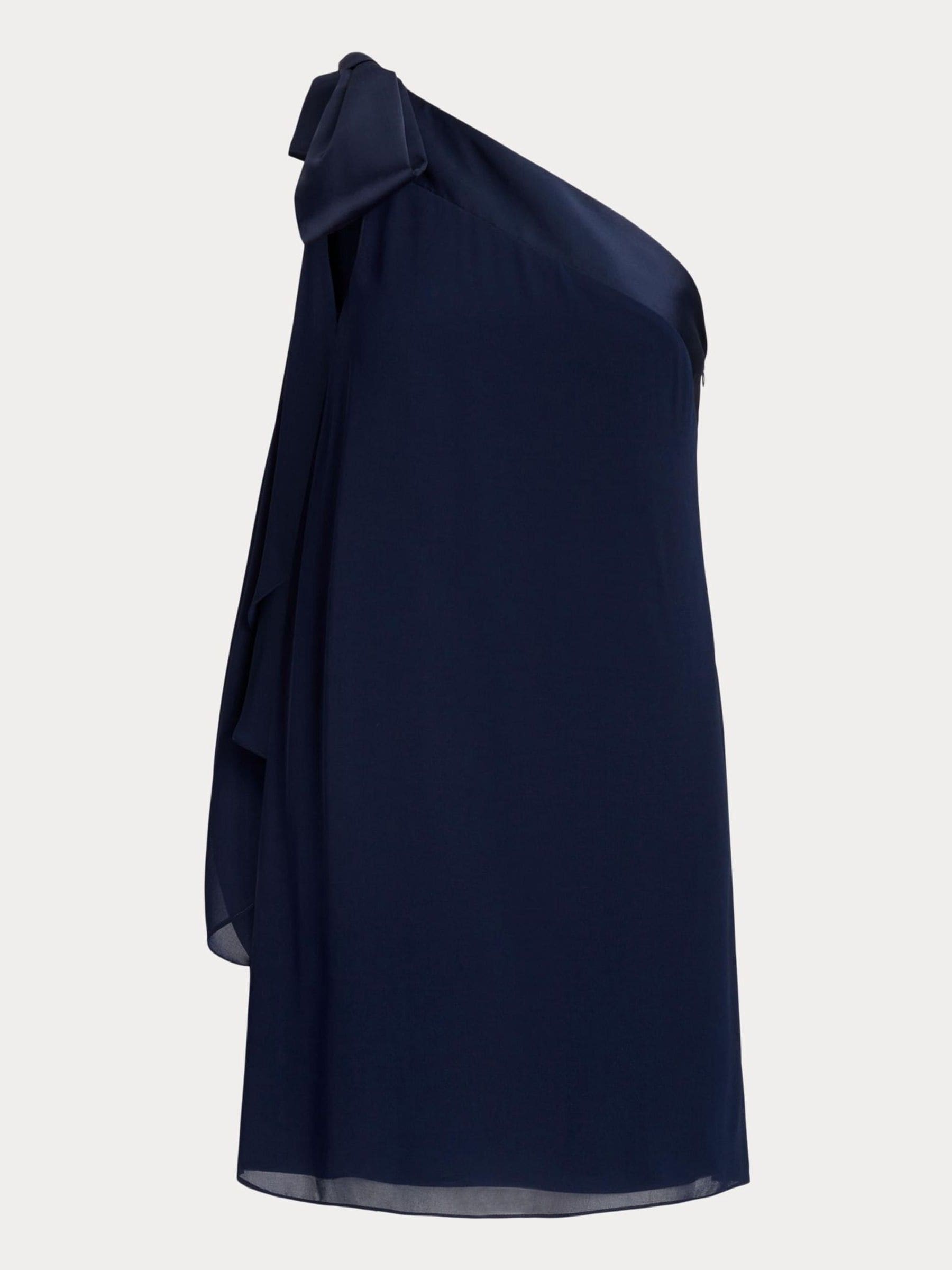 Lauren Ralph Lauren Lacivert Kyrella Georgette Tek Omuzlu Kokteyl Elbisesi