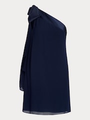 Lauren Ralph Lauren Navy Kyrella Georgette One Shoulder Cocktail Dress - Image 9 of 9