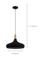 Eglo Black Sabinar IP20 Steel 400mm Modern Pendant - Image 4 of 5