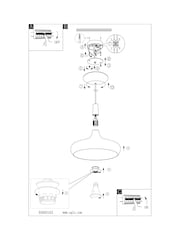 Eglo Black Sabinar IP20 Steel 400mm Modern Pendant - Image 5 of 5