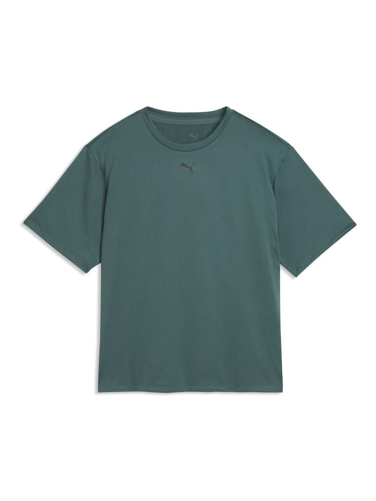Puma Green Train All Day Essentials Relaxed T-Shirt - Image 1 of 2 Puma Green Train All Day Essentials Relaxed T-Shirt - Image 1 of 2