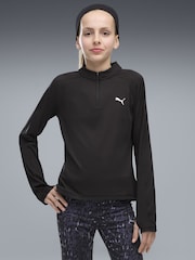 Puma Black Train All Day Essentials Slim Quarter-Zip Long Sleeve T-Shirt - Image 1 of 5