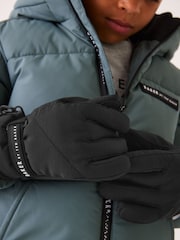 Baker by Ted Baker Boys Black Insulated Ski Gloves - Image 3 of 5