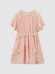 Reiss Pink Aubrey Belted Frill Dress - Image 2 of 6