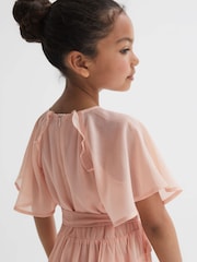 Reiss Pink Aubrey Belted Frill Dress - Image 4 of 6