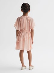 Reiss Pink Aubrey Belted Frill Dress - Image 5 of 6
